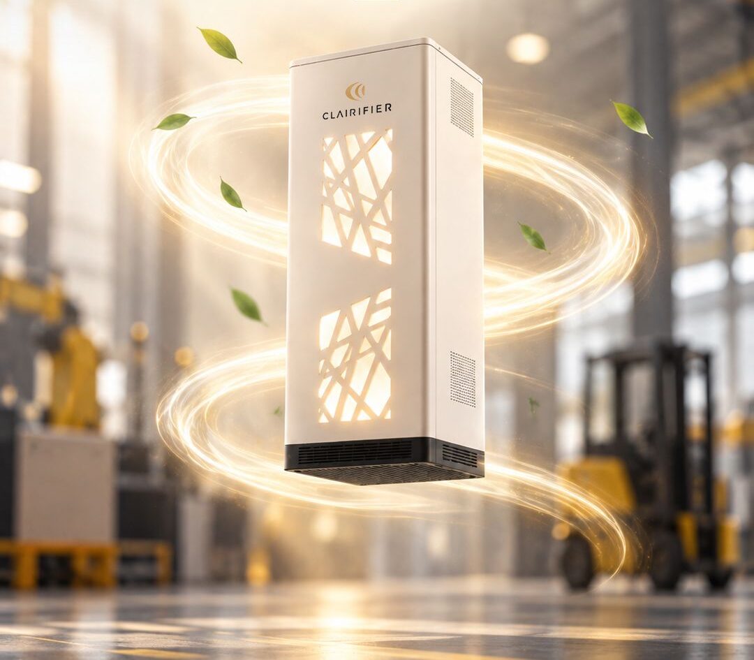 Clairifier Airlinic FX100-I purifying a factory floor